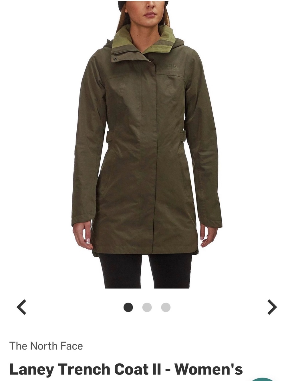 The North Face Laney Trench Coat II / Rain Jacket in Olive